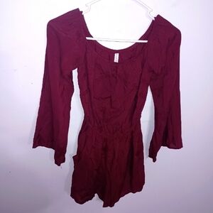 Beautiful Burgandy - 1 Piece- Long Sleeve Romper- W Sz XS